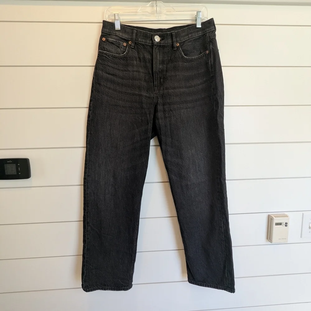 American Eagle 90s Boyfriend Jeans Washed Black Size 8